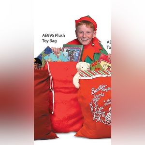 Halco Santa's Helpers Red Pile Plush Santa Toy Bag #995